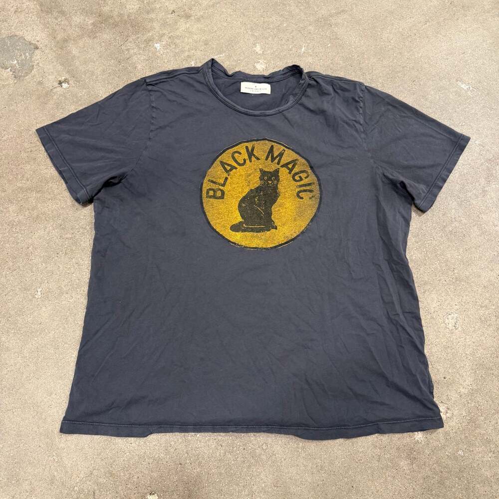 Imogene & Willie Black Magic Cat T Shirt Black XL(Tag 2XL)